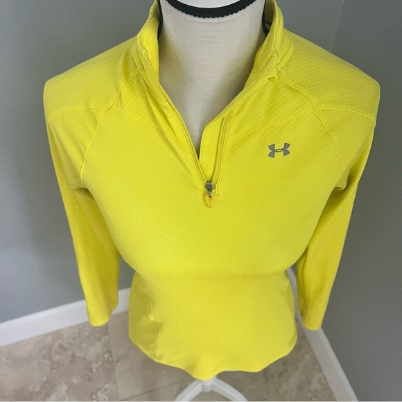 Under Armour Yellow Fitted Long Sleeve Polo - Picture 3 of 11